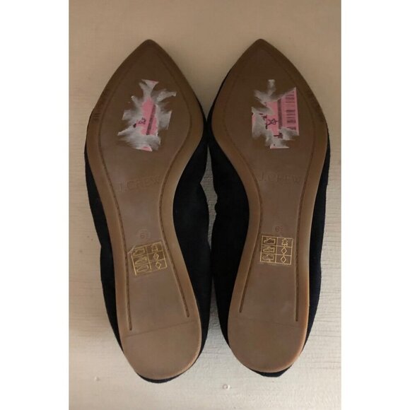 Women's J. Crew Suede Tassel Ballet Flats Black Size 6 1/2 - Picture 8 of 8